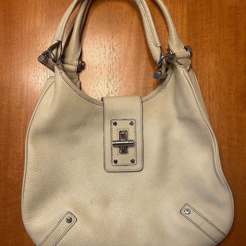 Banana Republic Leather Off White Cream Shoulder Bag Purse